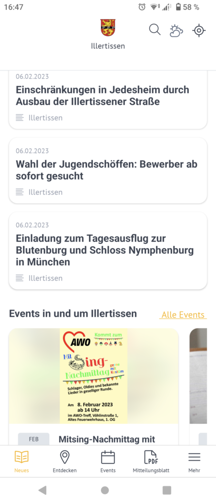 meinOrt-App für Illertissen - Illertissen-App - Neuigkeiten, Events, Infos