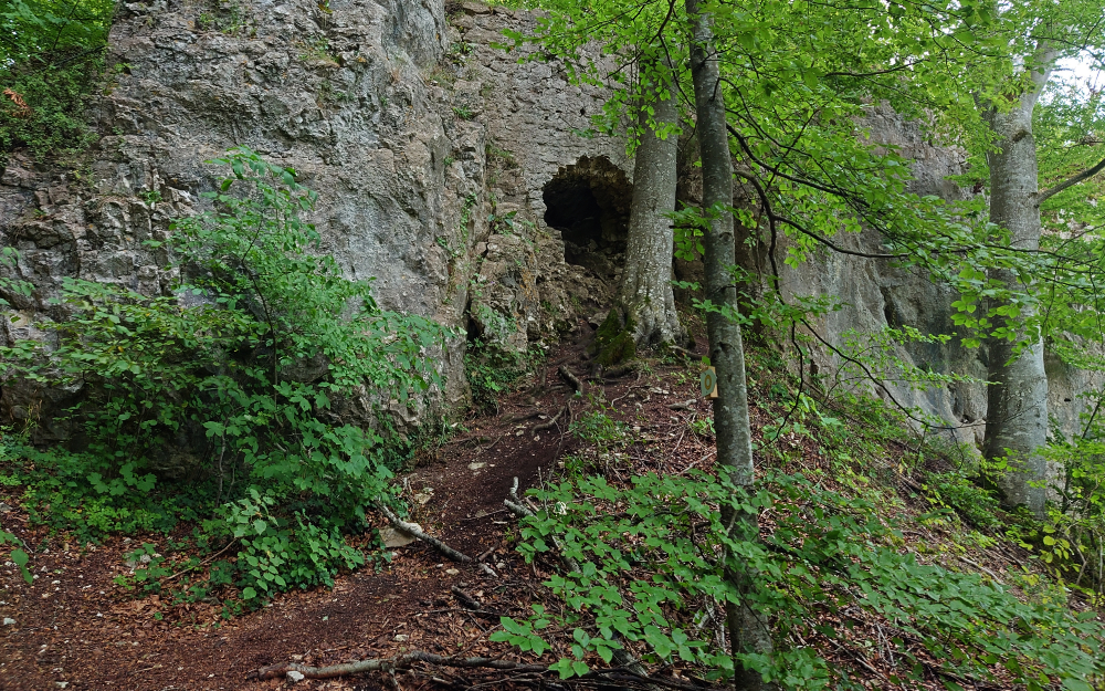 Wandern zur Küssenden Sau - Ruine Günzelsburg - Brillenhöhle - Blaubeuren - Wandern im Achtal - Ruine Günzelsburg